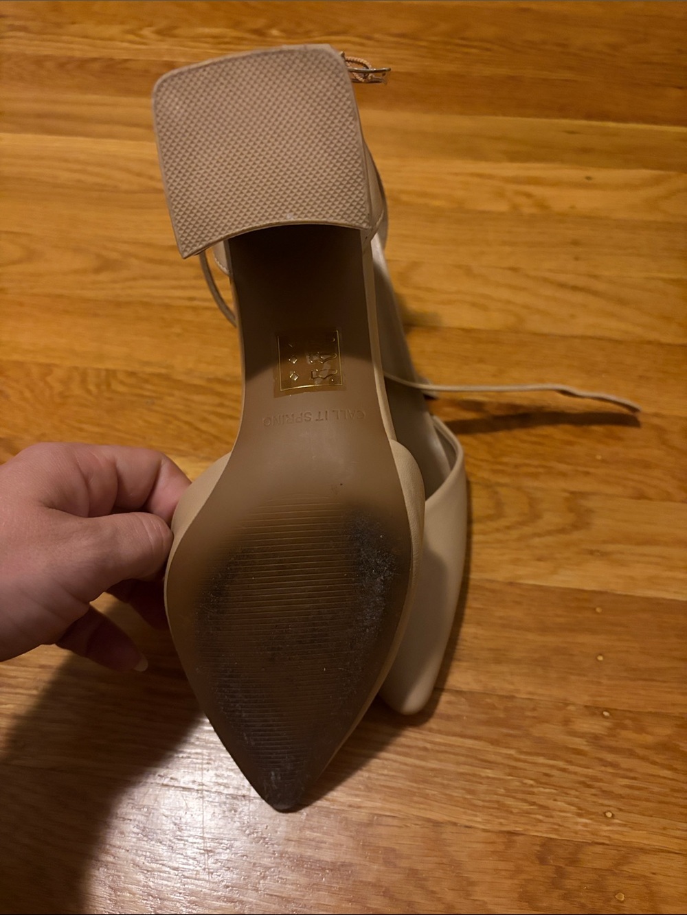 Call It Spring Taupe Pointed Toe Ankle Strap Pumps image 3